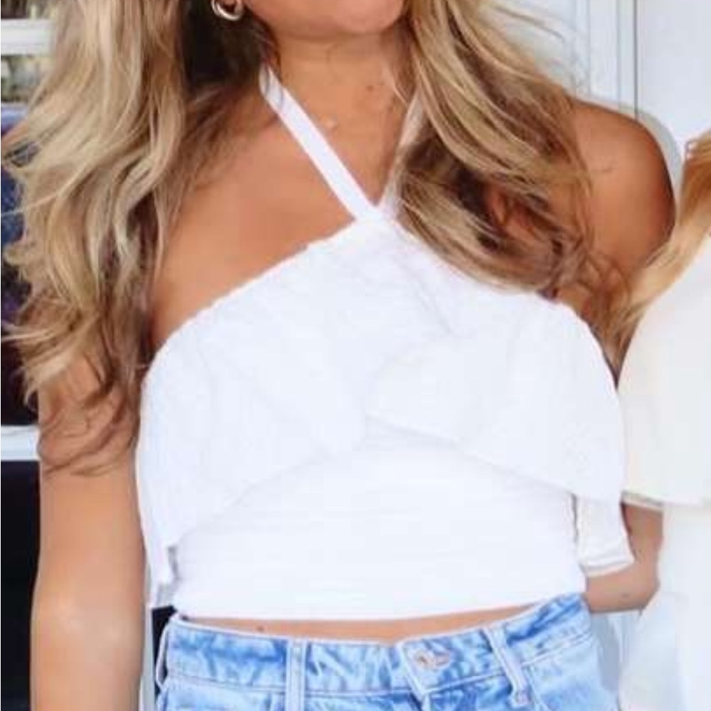 WHITE ZARA KNIT TOP